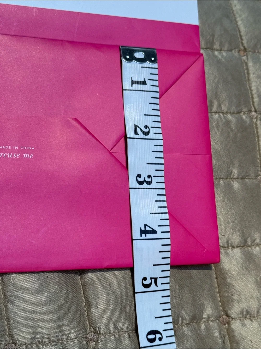 Kate Spade White and Hot Pink Two-Tone Gift Bag